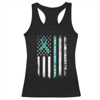 Sexual Assault Awareness Racerback Tank Top You Are Not Alone Ribbon Flag