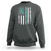 Sexual Assault Awareness Sweatshirt You Are Not Alone Ribbon Flag