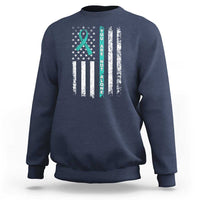 Sexual Assault Awareness Sweatshirt You Are Not Alone Ribbon Flag