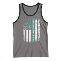 Sexual Assault Awareness Tank Top You Are Not Alone Ribbon Flag