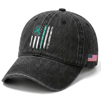 Sexual Assault Awareness Washed Cotton Baseball Cap You Are Not Alone Ribbon Flag