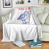 Meep Woodcock Throw Blanket Cute Bird Meme