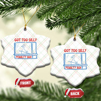 Hockey Got Too Silly Penalty Box Ceramic Ornament Silly Goose Meme