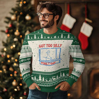 Hockey Got Too Silly Penalty Box Ugly Christmas Sweater Silly Goose Meme