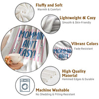 Mommin' Ain't Easy Throw Blanket Funny Mom Life Mother's Day