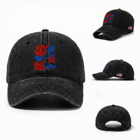 86 47 Boho Floral Matisse Washed Cotton Baseball Cap No Kings Oligarchy FDT Political Protest