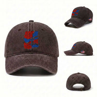 86 47 Boho Floral Matisse Washed Cotton Baseball Cap No Kings Oligarchy FDT Political Protest