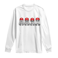 86 47 Subtle Anti FDT Long Sleeve Shirt Funny Skeleton Wearing Hat Sarcastic Political