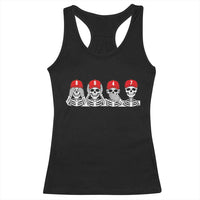 86 47 Subtle Anti FDT Racerback Tank Top Funny Skeleton Wearing Hat Sarcastic Political