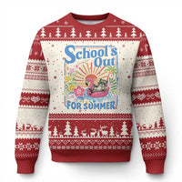 School's Out For Summer Ugly Christmas Sweater Funny Raccoon Last Day of School Teacher