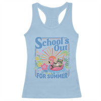 School's Out For Summer Racerback Tank Top Funny Raccoon Last Day of School Teacher