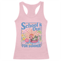 School's Out For Summer Racerback Tank Top Funny Raccoon Last Day of School Teacher