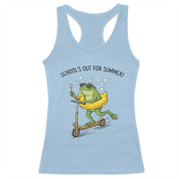 School's Out For Summer Racerback Tank Top Funny Frog Last Day of School Teacher