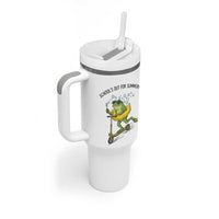 School's Out For Summer Tumbler With Handle Funny Frog Last Day of School Teacher