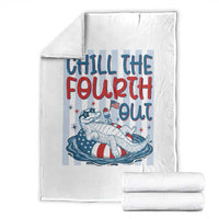 Chill The Fourth Out Throw Blanket Funny Alligator 4th Of July