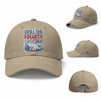 Chill The Fourth Out Baseball Cap Funny Alligator 4th Of July