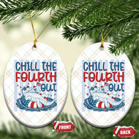 Chill The Fourth Out Ceramic Ornament Funny Alligator 4th Of July