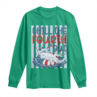 Chill The Fourth Out Long Sleeve Shirt Funny Alligator 4th Of July