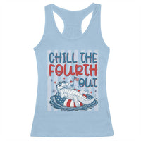 Chill The Fourth Out Racerback Tank Top Funny Alligator 4th Of July
