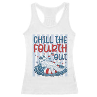 Chill The Fourth Out Racerback Tank Top Funny Alligator 4th Of July