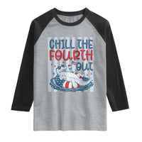 Chill The Fourth Out Raglan Shirt Funny Alligator 4th Of July