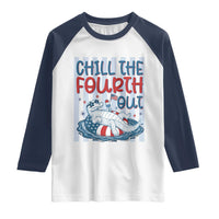 Chill The Fourth Out Raglan Shirt Funny Alligator 4th Of July