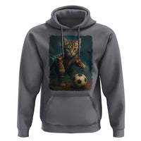 Funny Cat Soccer Ball Hoodie Cute Kitty Football Player Lover - Wonder Print Shop