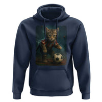 Funny Cat Soccer Ball Hoodie Cute Kitty Football Player Lover - Wonder Print Shop