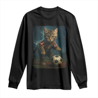Funny Cat Soccer Ball Long Sleeve Shirt Cute Kitty Football Player Lover - Wonder Print Shop