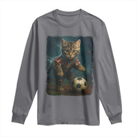 Funny Cat Soccer Ball Long Sleeve Shirt Cute Kitty Football Player Lover - Wonder Print Shop