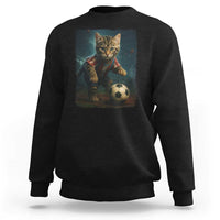 Funny Cat Soccer Ball Sweatshirt Cute Kitty Football Player Lover - Wonder Print Shop