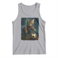 Funny Cat Soccer Ball Tank Top Cute Kitty Football Player Lover - Wonder Print Shop