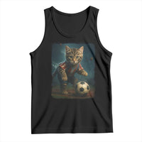 Funny Cat Soccer Ball Tank Top Cute Kitty Football Player Lover - Wonder Print Shop