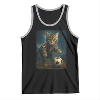 Funny Cat Soccer Ball Tank Top Cute Kitty Football Player Lover - Wonder Print Shop