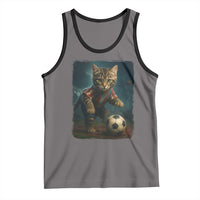 Funny Cat Soccer Ball Tank Top Cute Kitty Football Player Lover - Wonder Print Shop