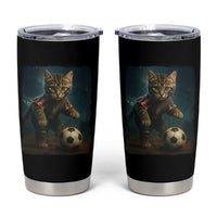 Funny Cat Soccer Ball Tumbler Cup Cute Kitty Football Player Lover