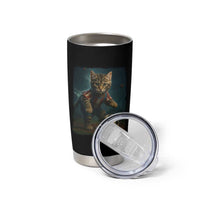 Funny Cat Soccer Ball Tumbler Cup Cute Kitty Football Player Lover