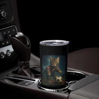 Funny Cat Soccer Ball Tumbler Cup Cute Kitty Football Player Lover