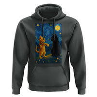 Cat Starry Night Hoodie Van Gogh Violin Kitty Lover - Wonder Print Shop
