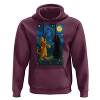 Cat Starry Night Hoodie Van Gogh Violin Kitty Lover - Wonder Print Shop
