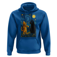 Cat Starry Night Hoodie Van Gogh Violin Kitty Lover - Wonder Print Shop