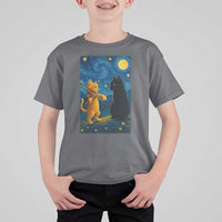Cat Starry Night T Shirt For Kid Van Gogh Violin Kitty Lover - Wonder Print Shop