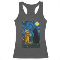 Cat Starry Night Racerback Tank Top Van Gogh Violin Kitty Lover - Wonder Print Shop