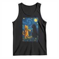 Cat Starry Night Tank Top Van Gogh Violin Kitty Lover - Wonder Print Shop