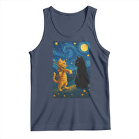 Cat Starry Night Tank Top Van Gogh Violin Kitty Lover - Wonder Print Shop