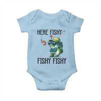 Funny Bass Fish Baby Onesie Here Fishy Fishy Fisherman Fishing Lover - Wonder Print Shop