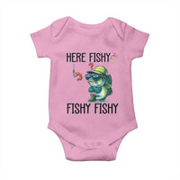 Funny Bass Fish Baby Onesie Here Fishy Fishy Fisherman Fishing Lover - Wonder Print Shop