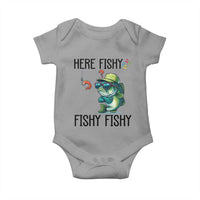 Funny Bass Fish Baby Onesie Here Fishy Fishy Fisherman Fishing Lover - Wonder Print Shop