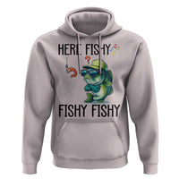 Funny Bass Fish Hoodie Here Fishy Fishy Fisherman Fishing Lover - Wonder Print Shop