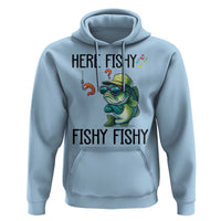 Funny Bass Fish Hoodie Here Fishy Fishy Fisherman Fishing Lover - Wonder Print Shop